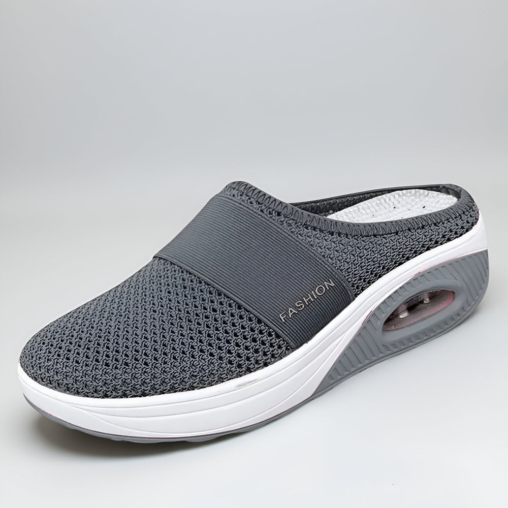 Women's Slip-On Walking Sneakers — Breathable Mesh Upper, Cushioned Sole