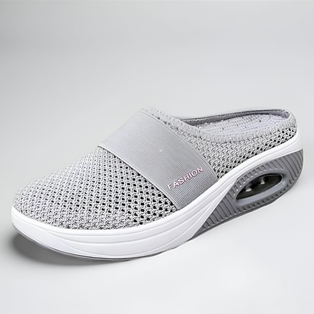 Women's Slip-On Walking Sneakers — Breathable Mesh Upper, Cushioned Sole