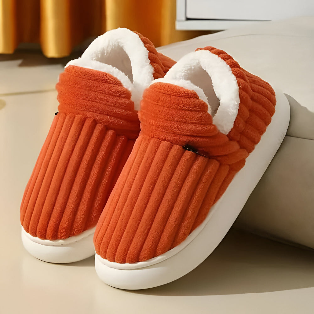 Women's Indoor Winter Slippers — Treaded Non-Slip Sole