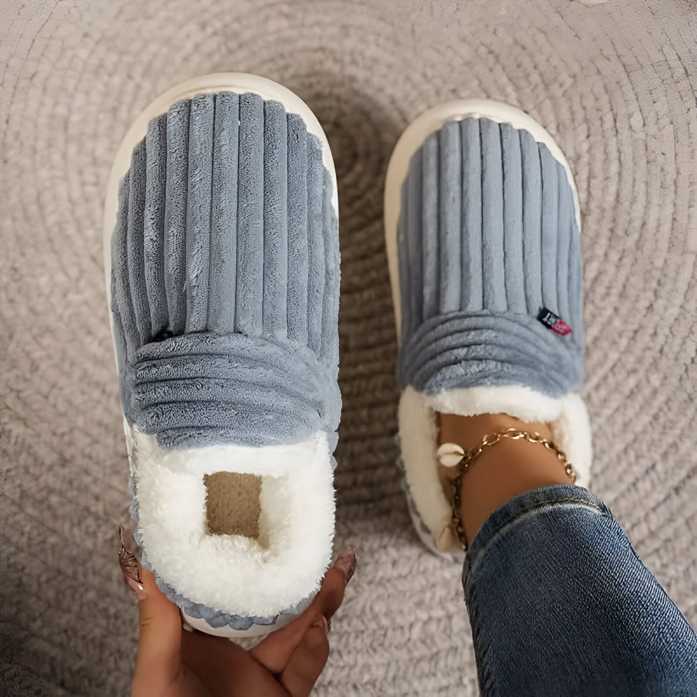 Women's Indoor Winter Slippers — Treaded Non-Slip Sole