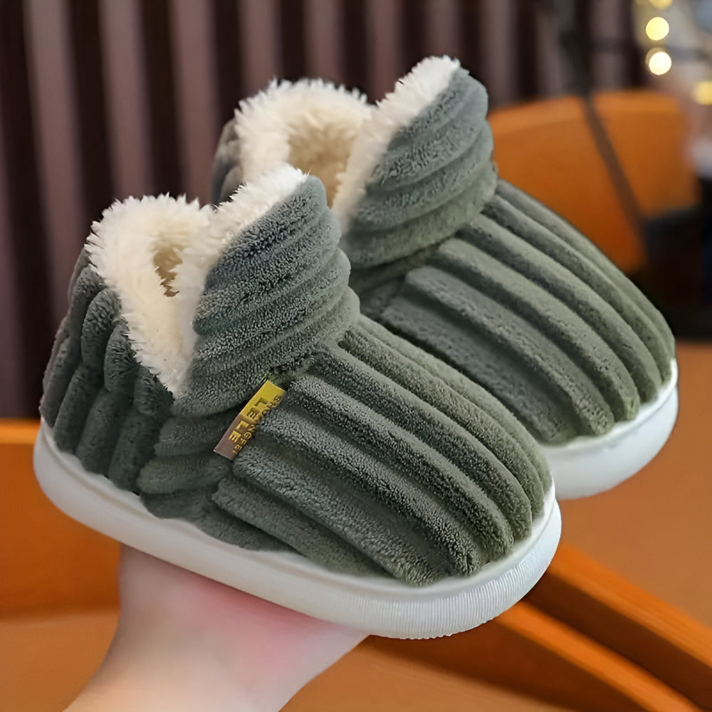 Women's Indoor Winter Slippers — Treaded Non-Slip Sole