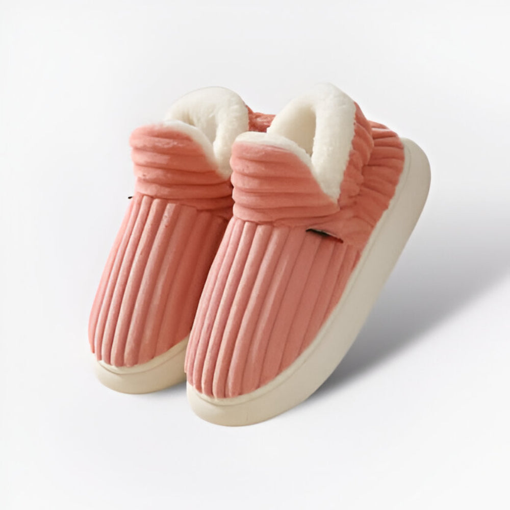 Women's Indoor Winter Slippers — Treaded Non-Slip Sole