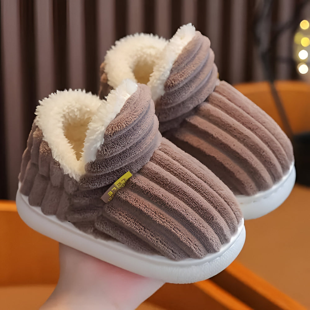Women's Indoor Winter Slippers — Treaded Non-Slip Sole