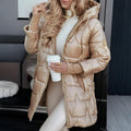 Women’s Quilted Finish Padded Winter Jacket — Hooded Insulated Design
