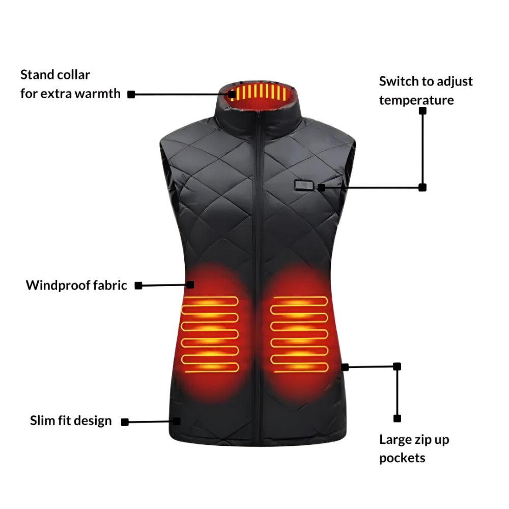 Gilet riscaldato da donna con riscaldamento elettrico per l’inverno all’aperto | Meowbutter