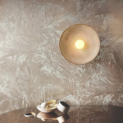 Applique da parete LED artigianale - struttura scolpita effetto venatura del legno, luce ambientale soffusa