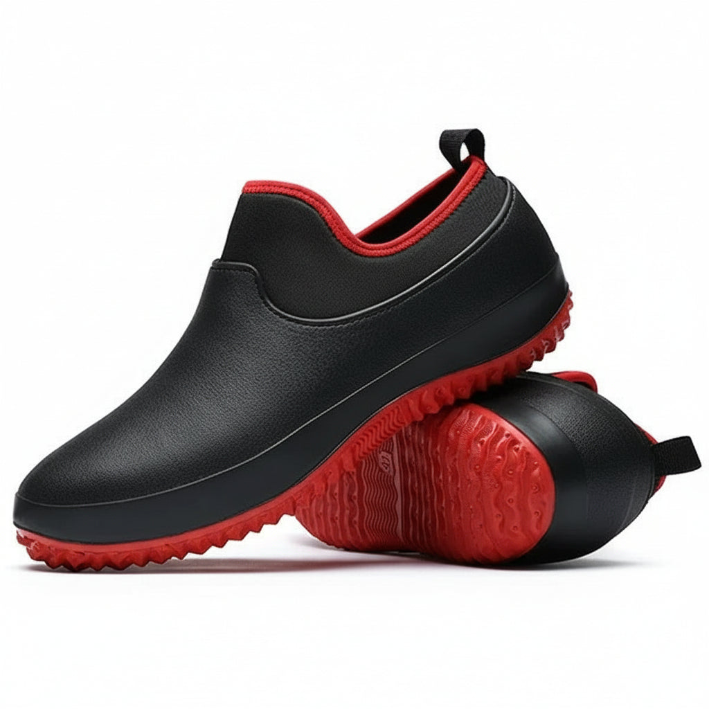 Chaussures de travail étanches à enfiler — conception sans lacets, structure renforcée, confort toute la journée