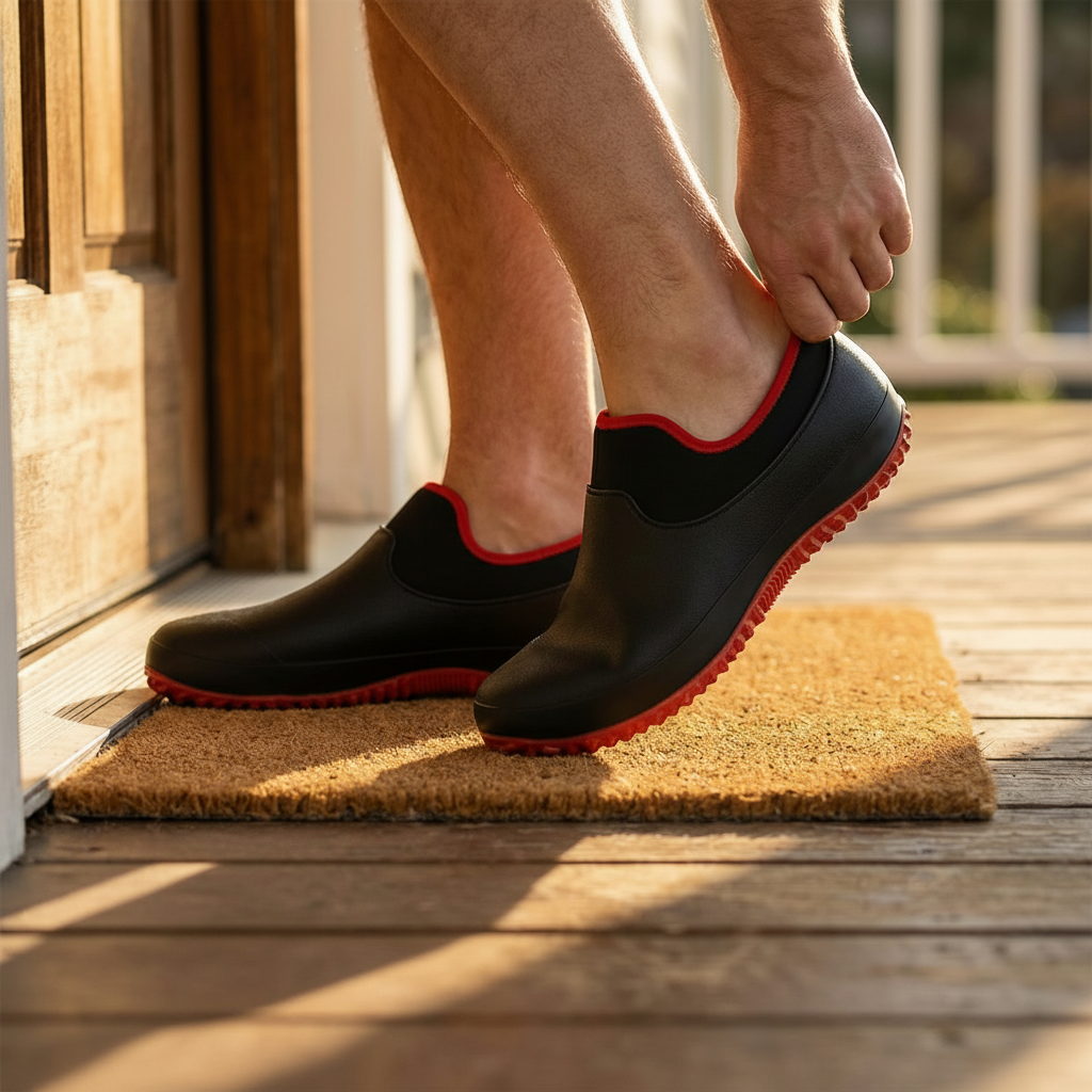 Chaussures de travail étanches à enfiler — conception sans lacets, structure renforcée, confort toute la journée