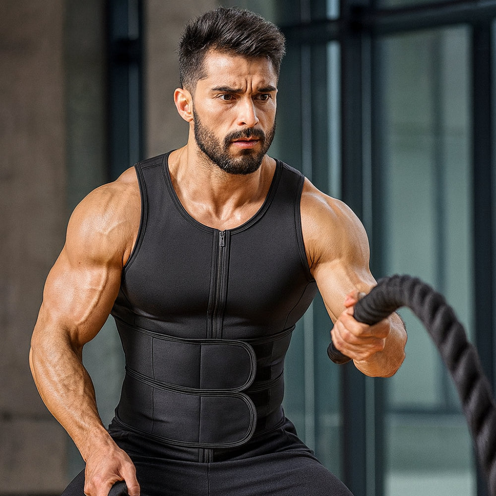 Adjustable Fit Neoprene Workout Vest — Dense Compression Torso Wrap