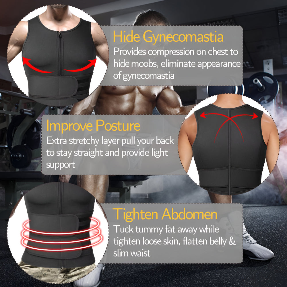 Adjustable Fit Neoprene Workout Vest — Dense Compression Torso Wrap