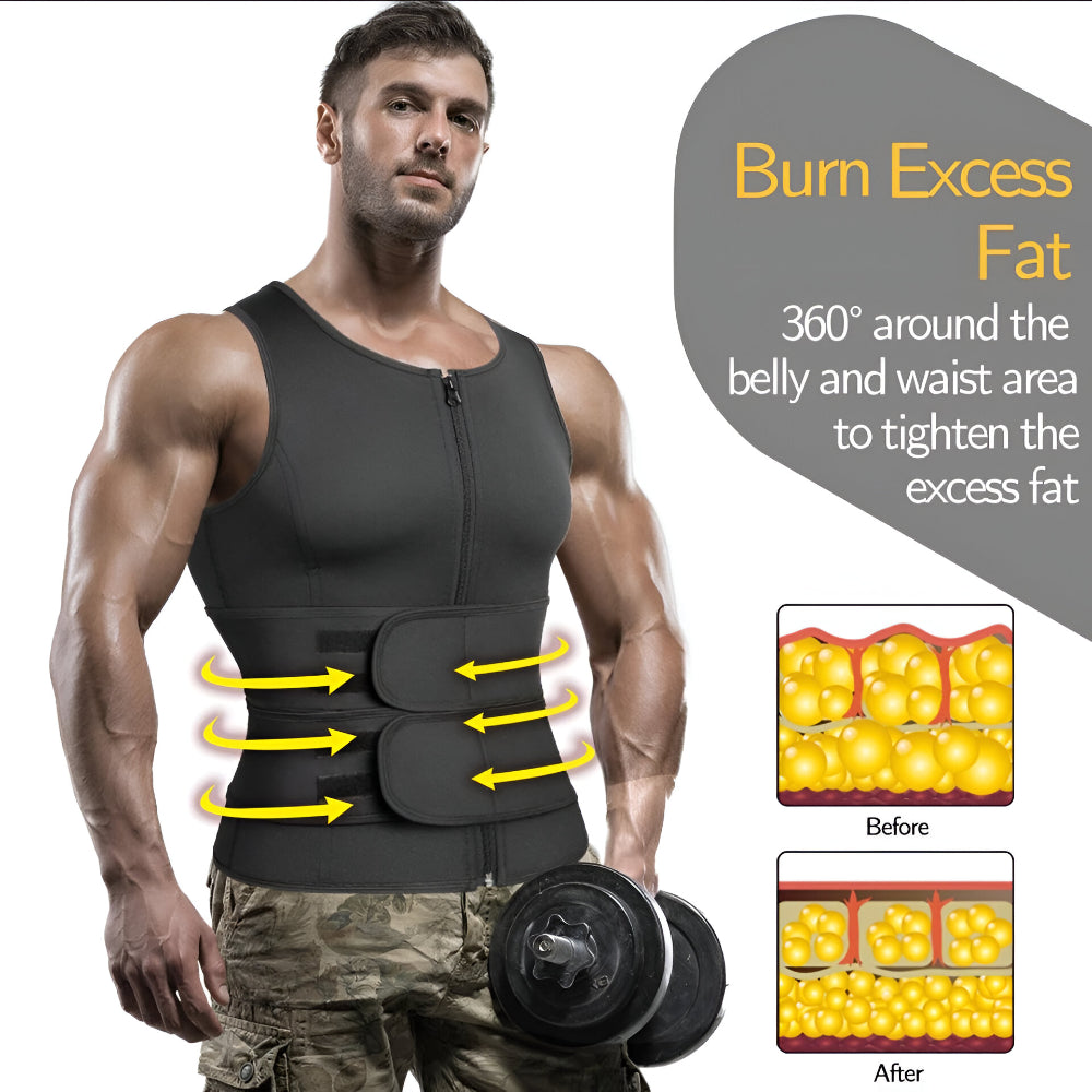 Adjustable Fit Neoprene Workout Vest — Dense Compression Torso Wrap