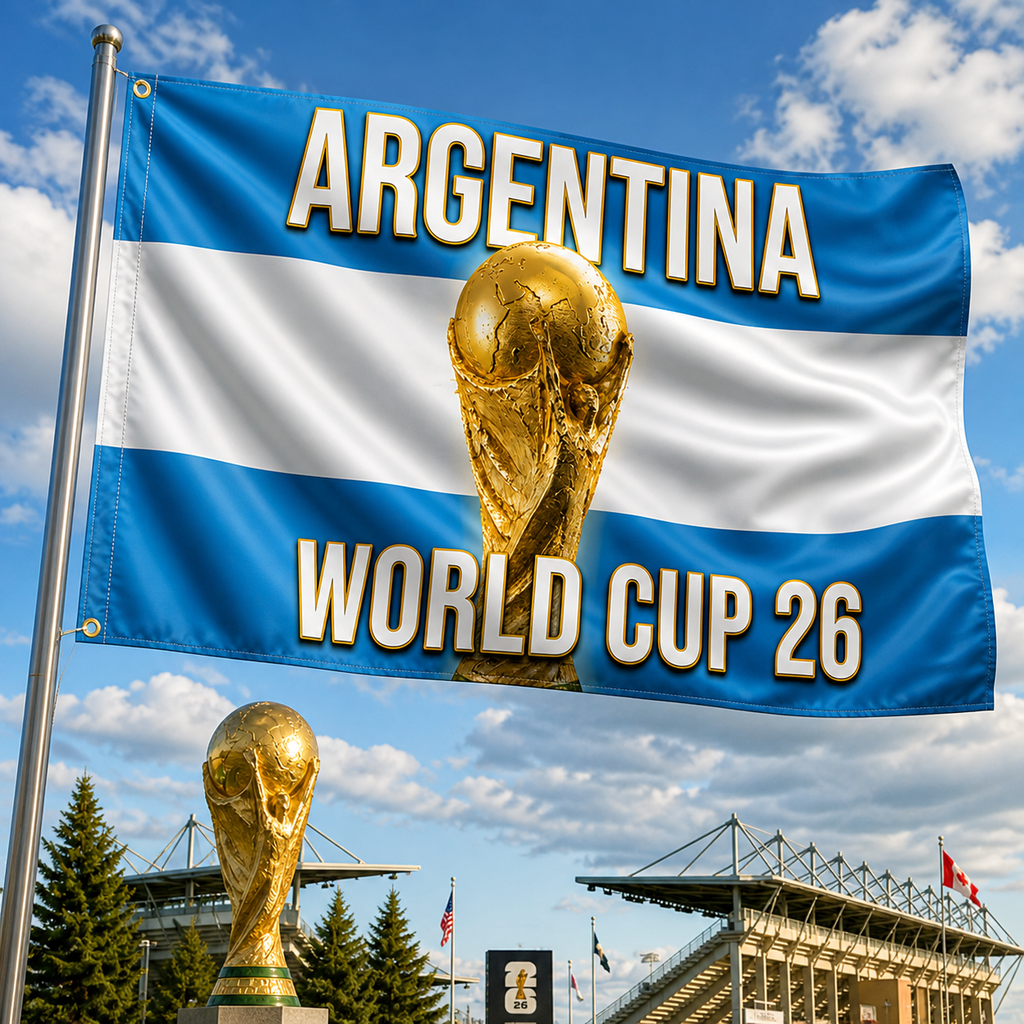 Argentina World Cup Flag Banner — Large Tricolor Print