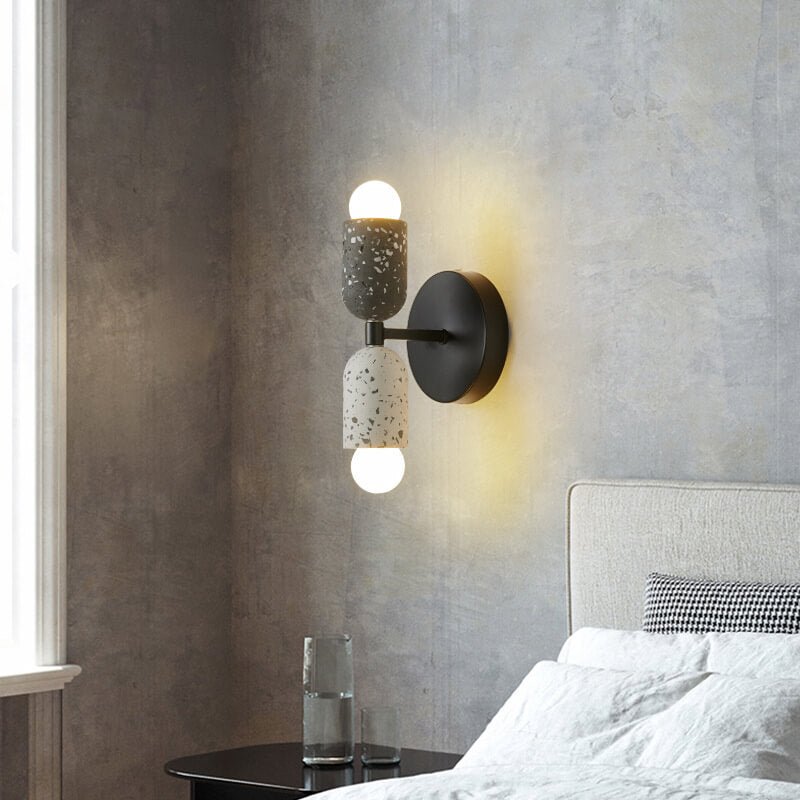 Kisora Wabi Sabi Cement And Iron Double Wall Lamp Fixture