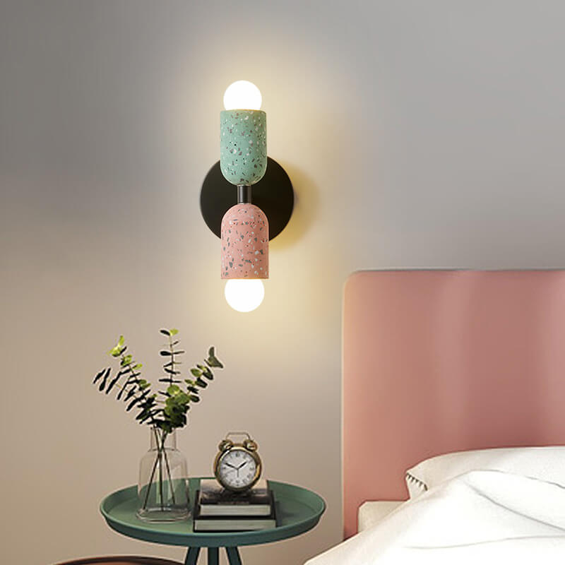 Kisora Wabi Sabi Cement And Iron Double Wall Lamp Fixture
