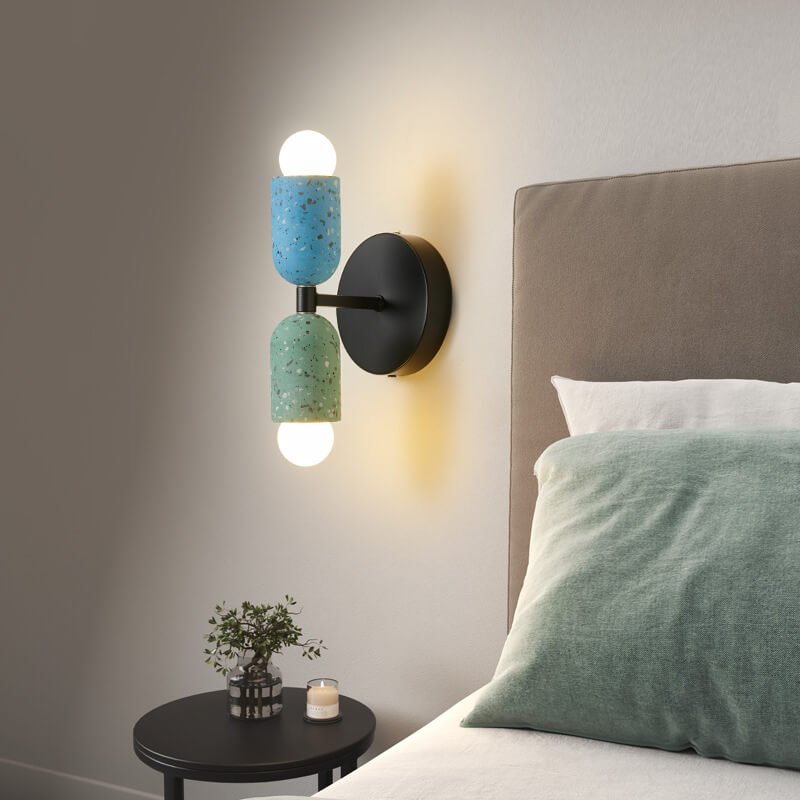 Kisora Wabi Sabi Cement And Iron Double Wall Lamp Fixture