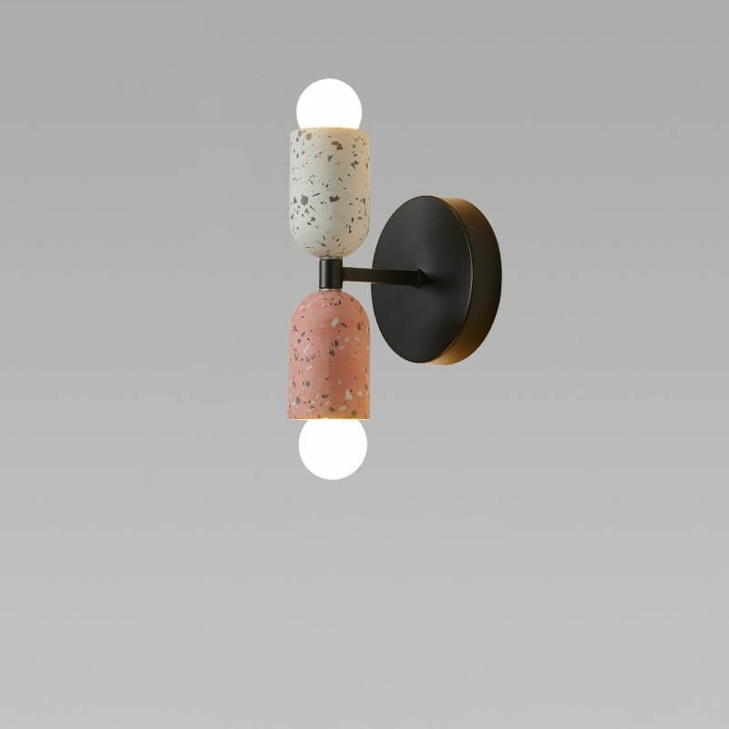 Kisora Wabi Sabi Cement And Iron Double Wall Lamp Fixture