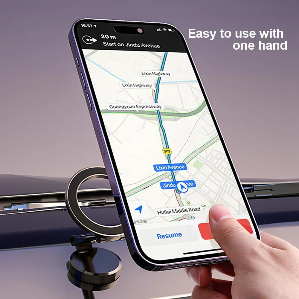 Magnetic Car Phone Holder - 360 Degree Rotating - Foldable - Zinc Alloy & ABS - Universal Fit | meowbutter