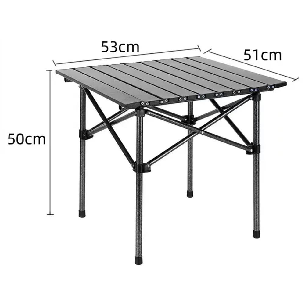 Table de camping pliante - Cadre en X - Surface résistante à la chaleur - Acier au carbone | meowbutter