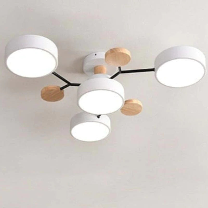 Branch Shaped Pendant Light In Acrylic Wood And Metal Nordic Modern Style