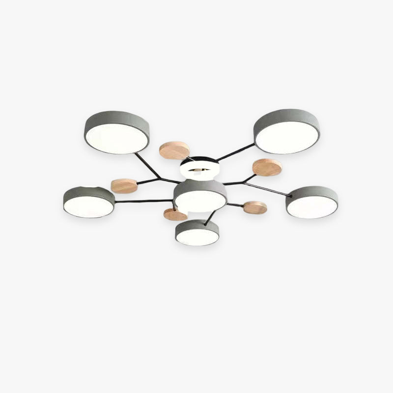Branch Shaped Pendant Light In Acrylic Wood And Metal Nordic Modern Style