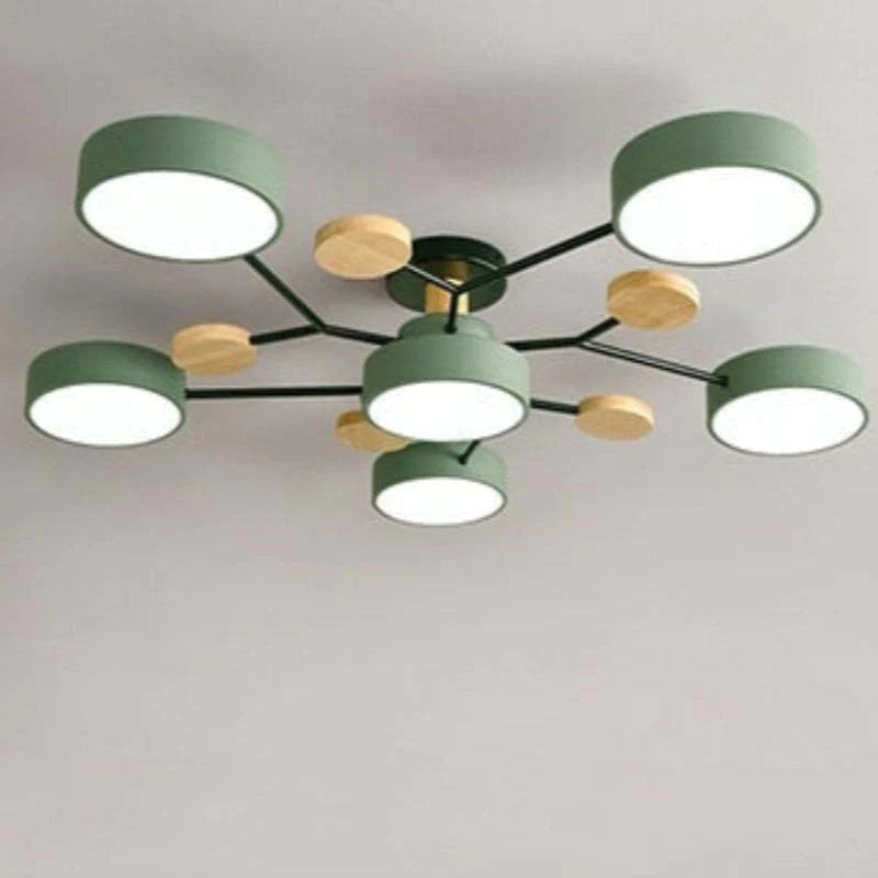 Branch Shaped Pendant Light In Acrylic Wood And Metal Nordic Modern Style