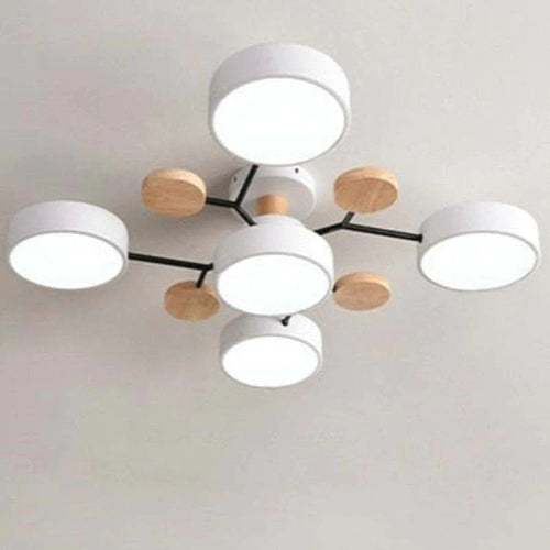 Branch Shaped Pendant Light In Acrylic Wood And Metal Nordic Modern Style