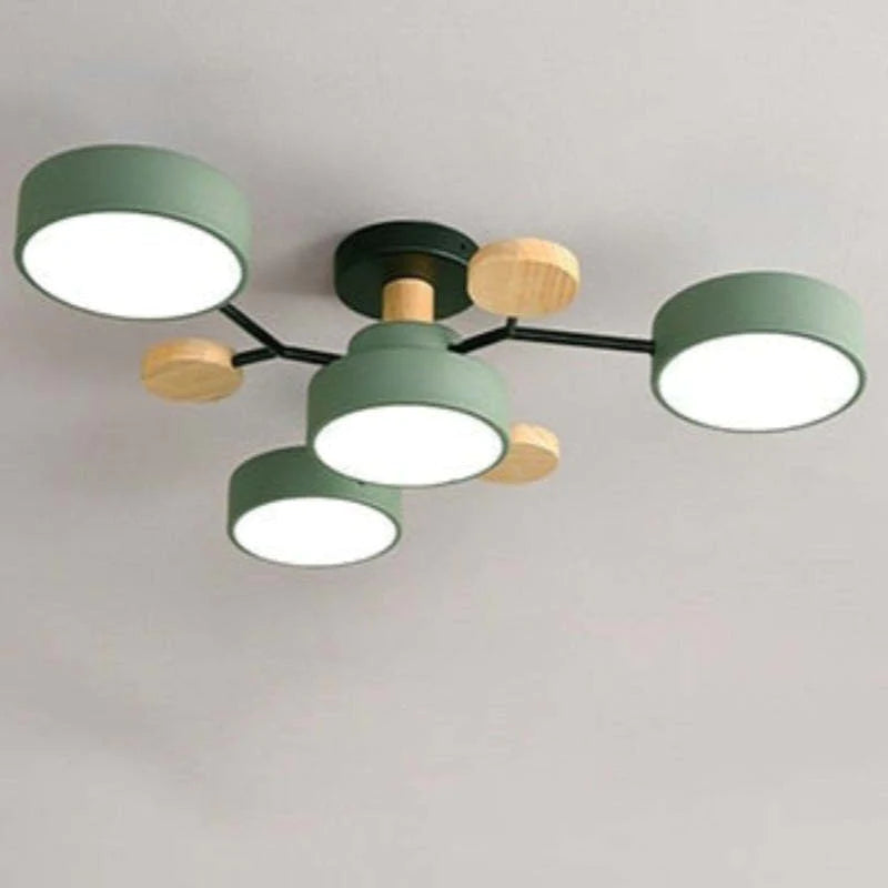 Branch Shaped Pendant Light In Acrylic Wood And Metal Nordic Modern Style