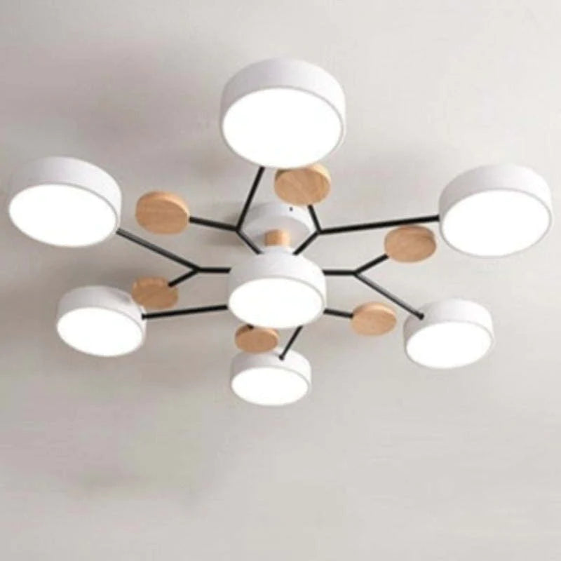 Branch Shaped Pendant Light In Acrylic Wood And Metal Nordic Modern Style