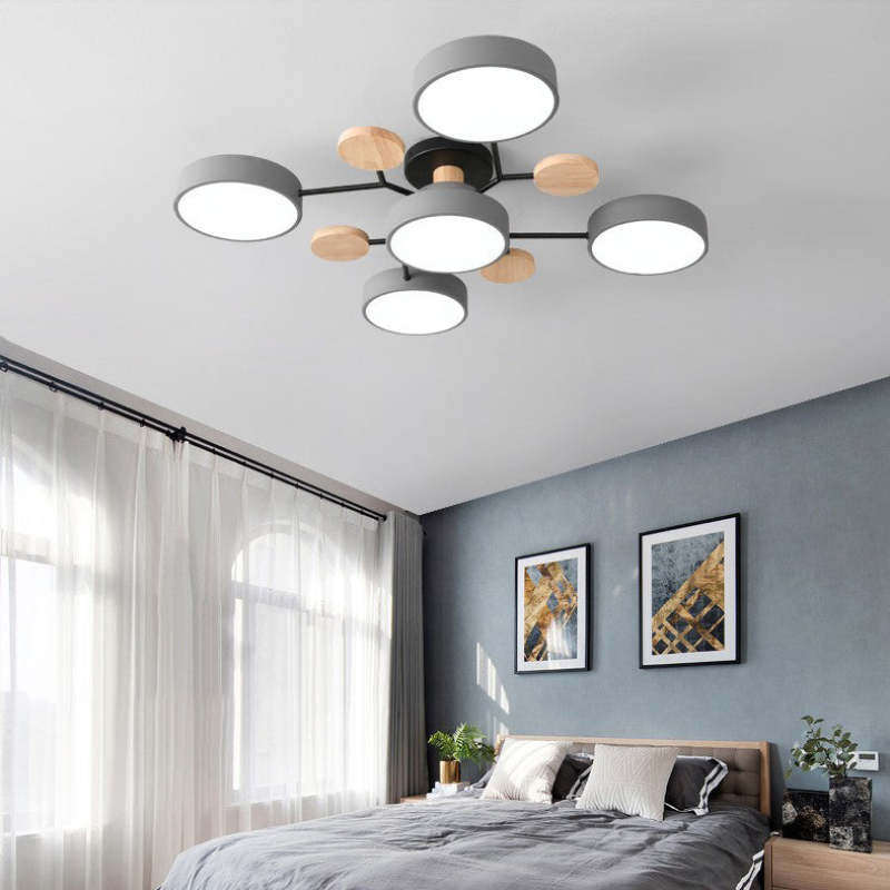 Branch Shaped Pendant Light In Acrylic Wood And Metal Nordic Modern Style