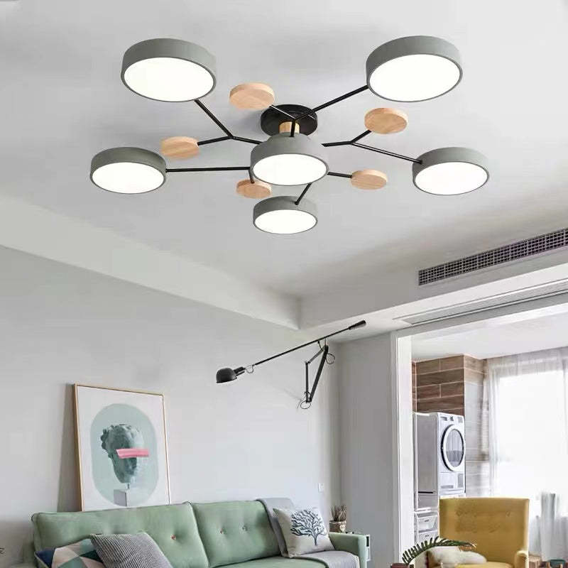Branch Shaped Pendant Light In Acrylic Wood And Metal Nordic Modern Style