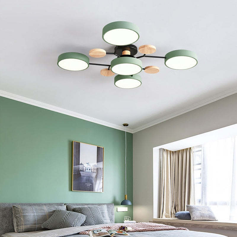 Branch Shaped Pendant Light In Acrylic Wood And Metal Nordic Modern Style