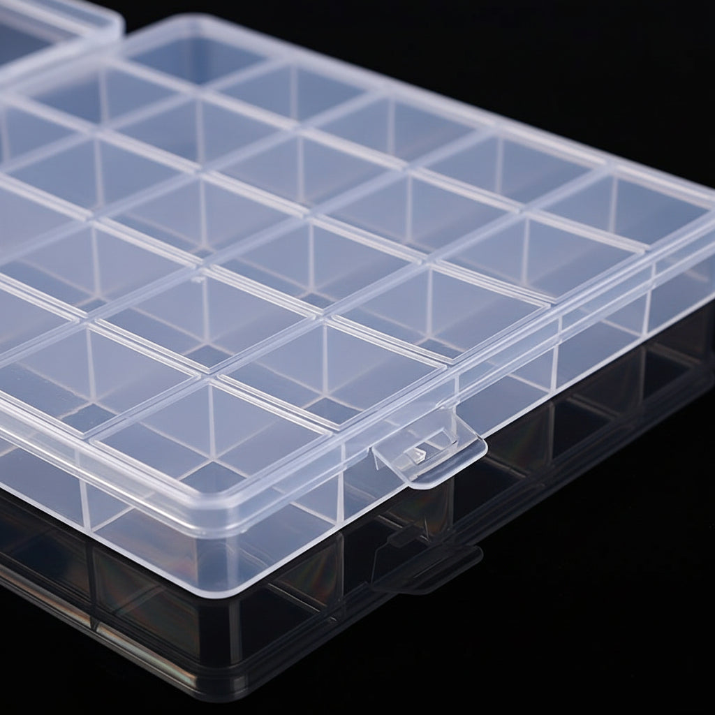 Mother's Day Plastic Organizer Box — Divided Compartments, Secure Latch, 20 x 12 x 3.5 cm