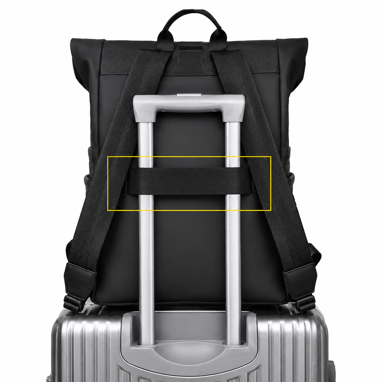 Zaino da viaggio impermeabile - Porta di ricarica USB - Scomparto per laptop - Nero, grigio e verde | meowbutter