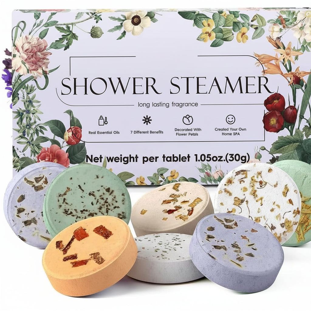 Pevné aromaterapeutické tablety do sprchy ke Dni matek — přírodní vonné bloky do horní páry