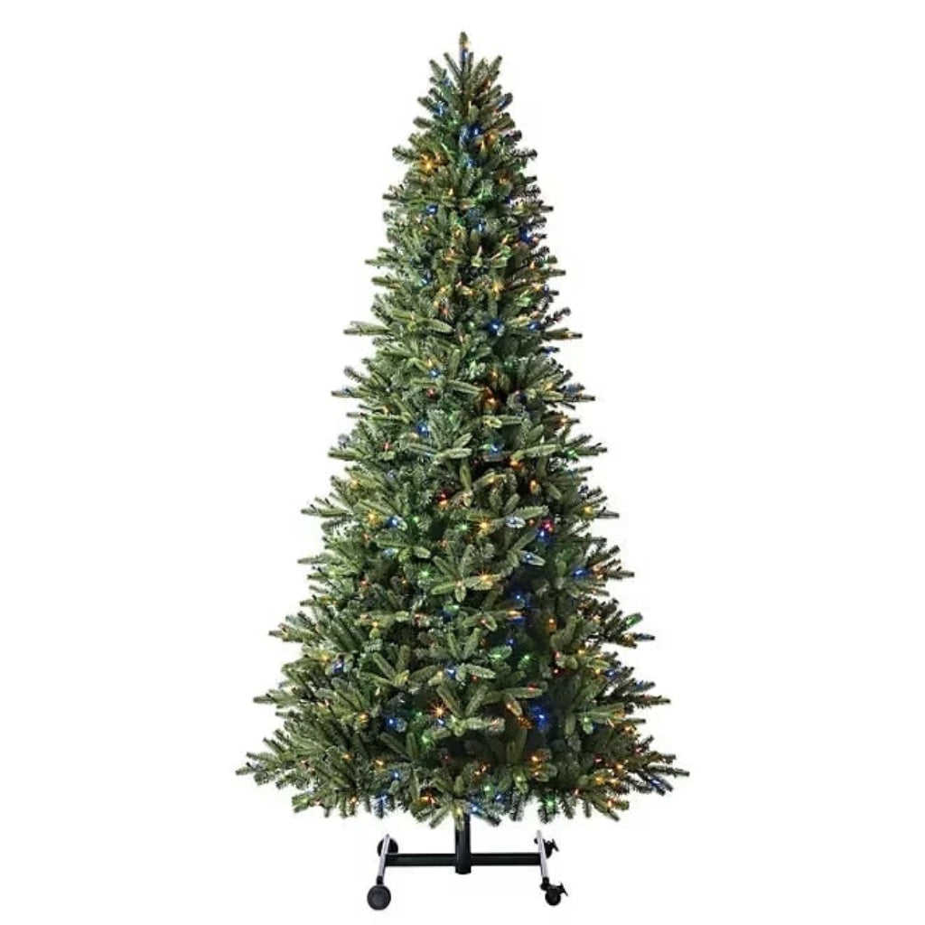 Fully Decorated Artificial Tree — Pre-Lit Christmas Lights, Fold-Flat Frame