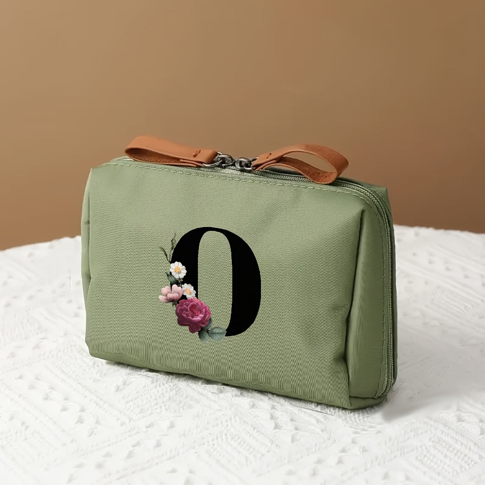 Structured Polyester Travel Makeup Case – Compact Cosmetic Organizer in Black