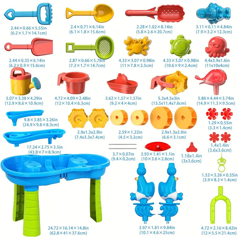 Sand & Water Play Table - 3 Tier - BPA-Free Plastic - Includes Accessories - Ages 1-5 | meowbutter