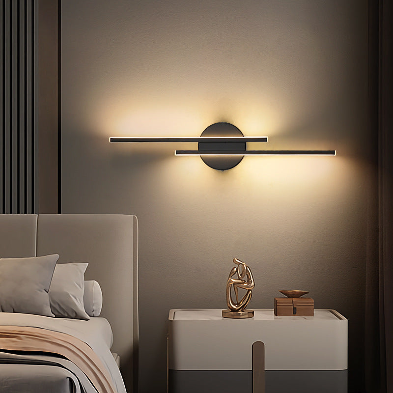 Alvara | Modern Nordic Disc or Linear Metal LED Wall Lamp, Black/White