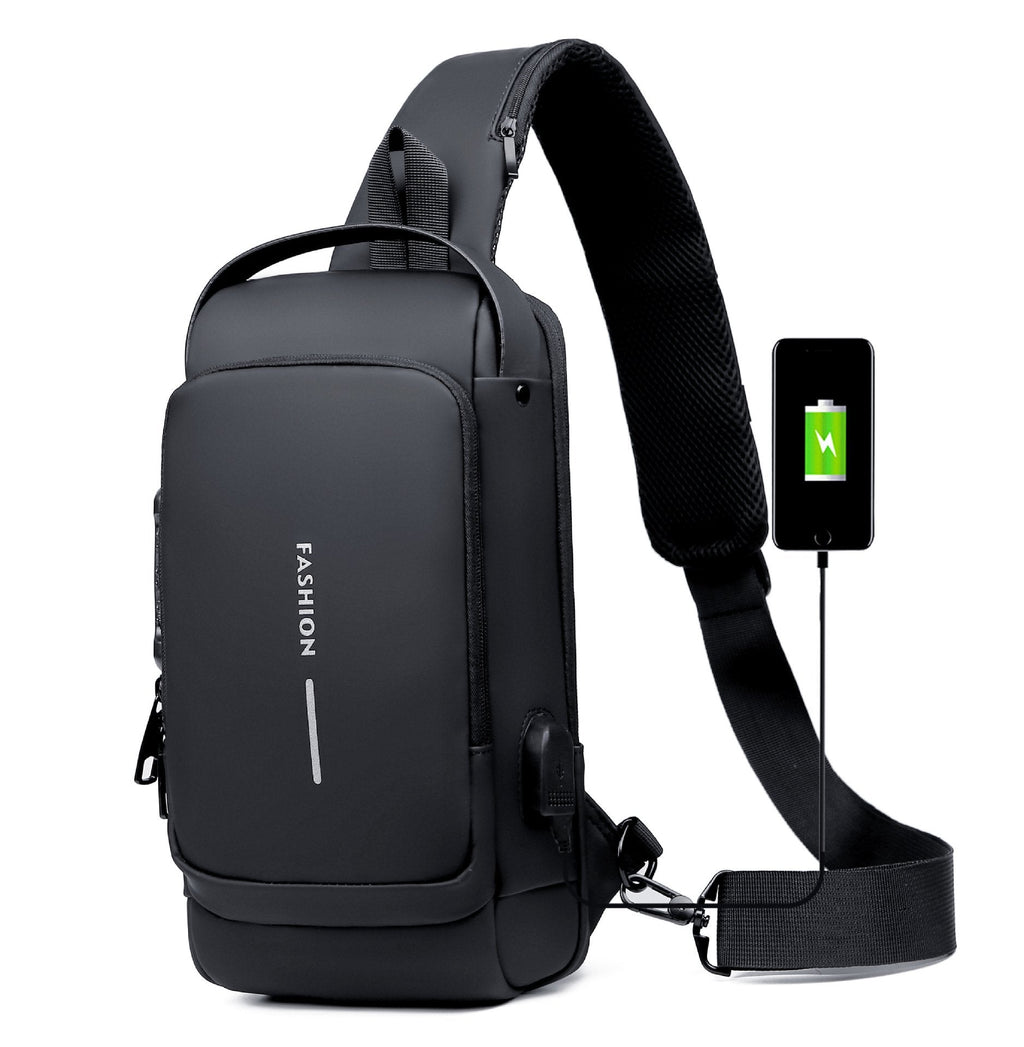 Waterproof Crossbody Bag - Anti-Theft Hidden Zip - USB 3.0 Charging Port - Oxford - Unisex | meowbutter