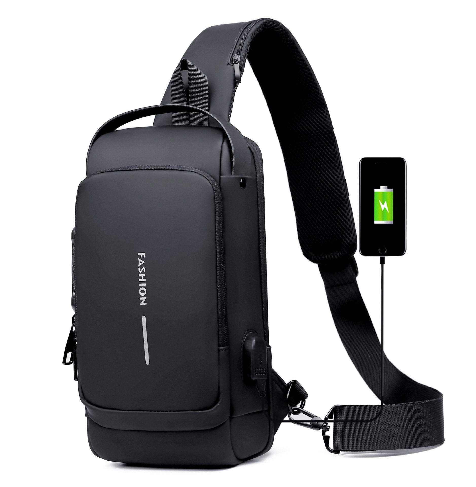Waterproof Crossbody Bag - Anti-Theft Hidden Zip - USB 3.0 Charging Port - Oxford - Unisex | meowbutter