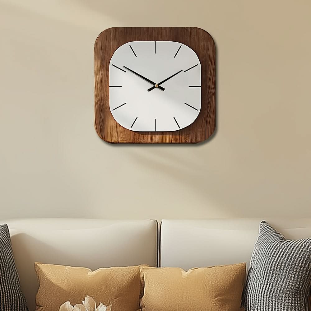 WOODHAVEN Vintage Square Wooden Wall Clock | meowbutter