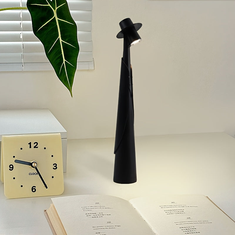 Kreativ genopladelig LED-bordlampe med touch — minimalistisk bordlampe formet som en hat