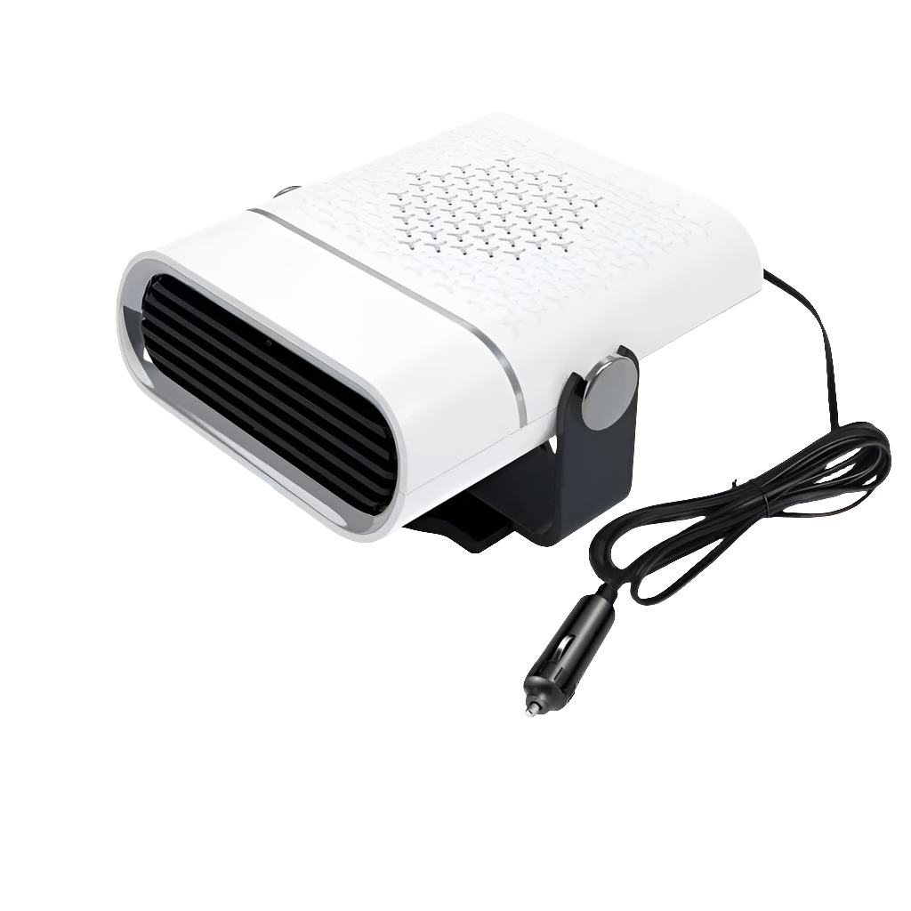 Car Fan - 4-in-1 Heating & Cooling - 12V/24V - 360 Degree Rotation - White & Black | meowbutter
