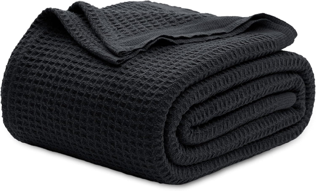 Waffelpiqué-Decke aus 100 % Baumwolle von Cozy Haven in Queensize — weiche, atmungsaktive, offen gewebte Struktur