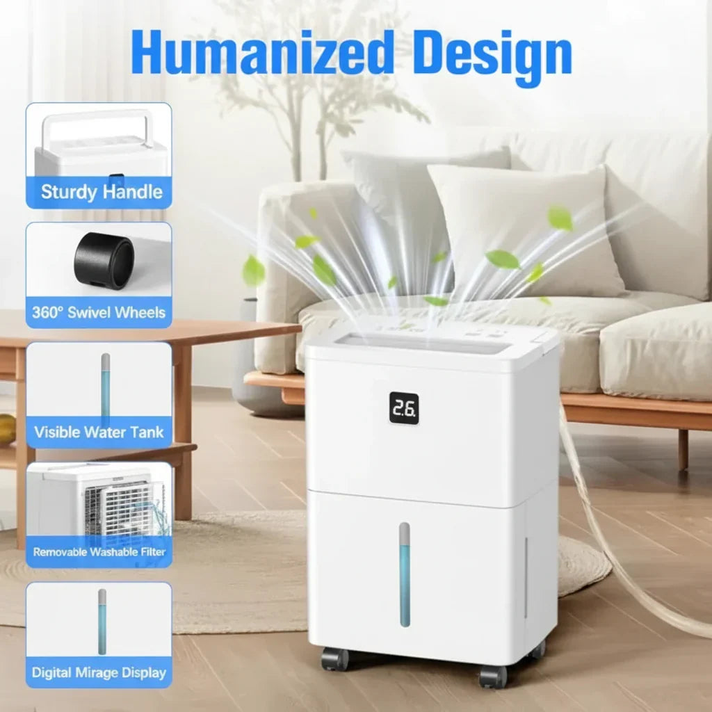 Compact 25 Pint Portable Dehumidifier