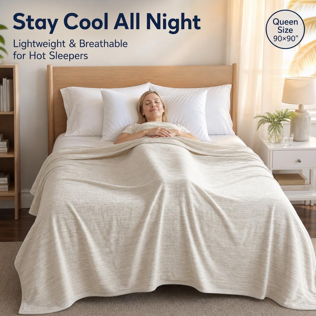 Couverture rafraîchissante grand format Queen Cool Comfort — indice de tissu Q-Max supérieur à 0.4