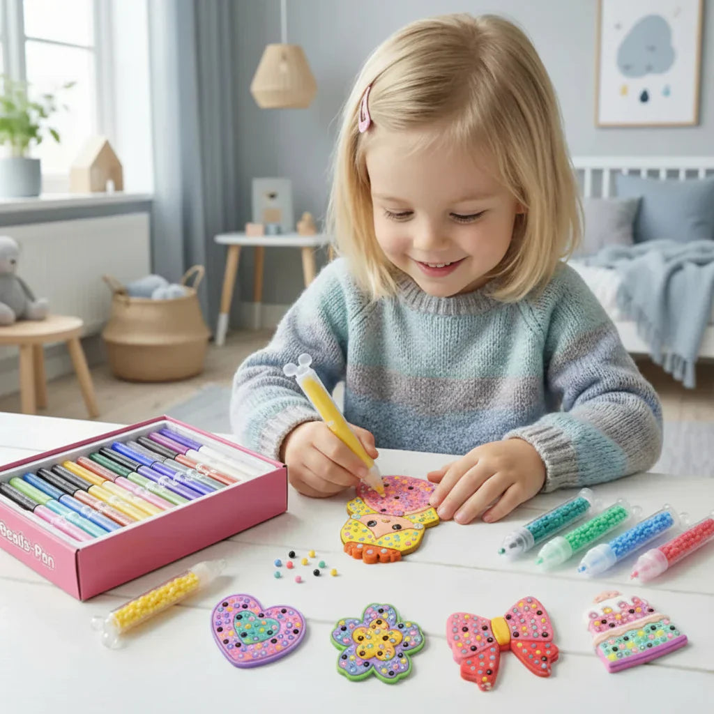 Bastelset für Kinder: Perlen-Malset für kreative Aktivitäten | Meowbutter