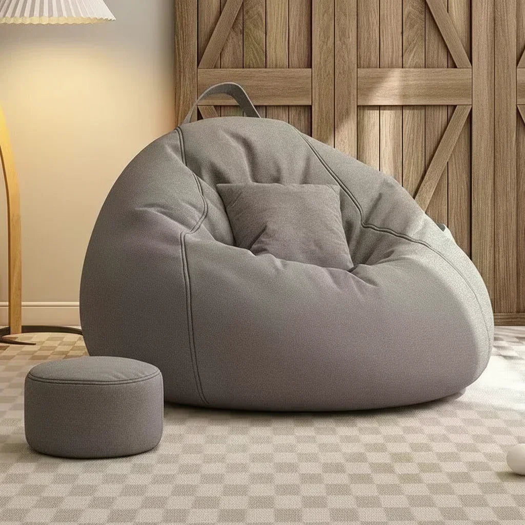 Bean Bag Sofa Floor Chair — Armless Design, Reinforced Wide Base, Graded Fill