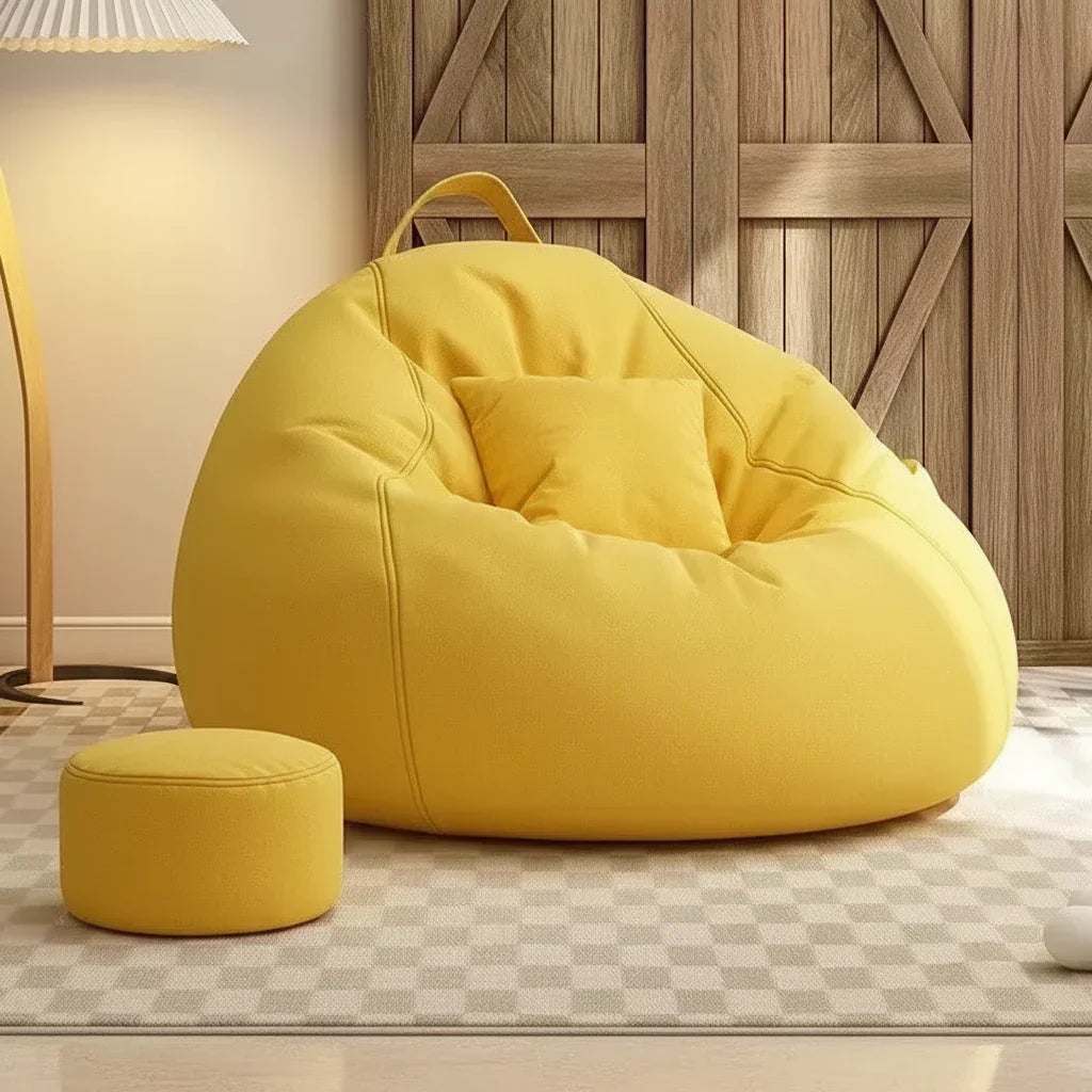 Bean Bag Sofa Floor Chair — Armless Design, Reinforced Wide Base, Graded Fill
