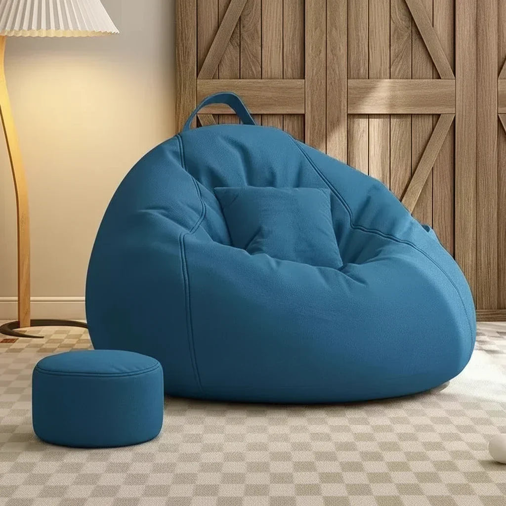 Bean Bag Sofa Floor Chair — Armless Design, Reinforced Wide Base, Graded Fill
